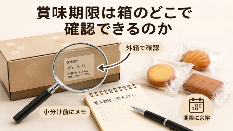 賞味期限は箱のどこで確認できるのか